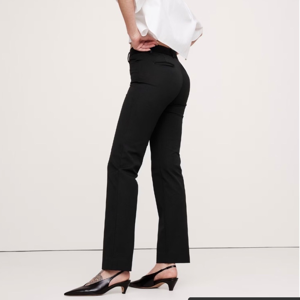 Banana Republic Black Sloan Straight Pant Mid Rise Tall Size 6